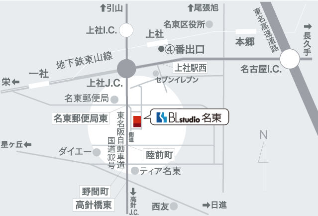 BLstudio名東店 地図