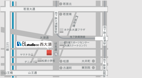 BLstudio30西大須 地図